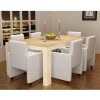 vidaXL Matgrupper>Matstolar 6 st vit konstläder