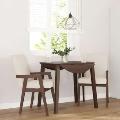 vidaXL Matgrupper>Matstolar med dynor 2 st, brunt massivt trä gummi