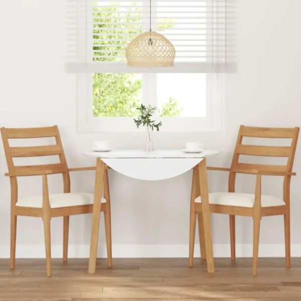 vidaXL Matgrupper>Matstolar med dynor 2 st massivt trä gummi