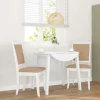 vidaXL Matgrupper>Matstolar med dynor 2 st, vit, massivt trä, gummi
