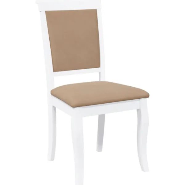 vidaXL Matgrupper>Matstolar med dynor 2 st, vit, massivt trä, gummi