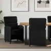 vidaXL Kontorsmöbler>Matstolar med hjul 2 pcs Svart 58 x 65 x 98 cm Konstläder