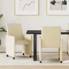 vidaXL Stolar>Matstolar med hjul med hjul 2 pcs Kräm 57 x 66 x 94 cm tyg