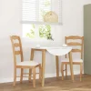 vidaXL Matgrupper>Matstolar med kuddar 2 st, naturligt, massivt trä, gummi