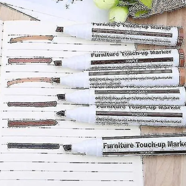 unbranded Stolar>Möbelreparationsset, träpennor för retuschering, laminatreparation, vaxpinnar för trälagning, möbelmarkörer för retuschering, set med 17 markörer och vaxpinnar | Fyndiq