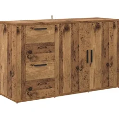 vidaXL Sideboards>med låda Gammalt trä 100 x 33 x 59.5 cm Konstruerat trä