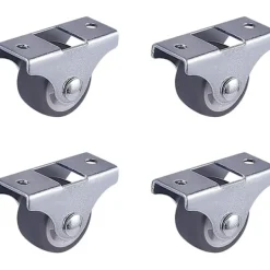 BästaGåva Stolar>Mini Möbelhjul Fasta Hjul Gummihjul Plast Metallhjul med Platta för Möbler Hushållsapparater och Utrustning (4-pack)