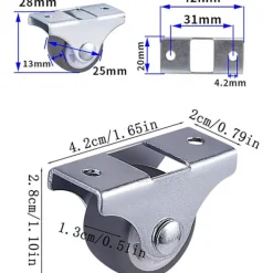 BästaGåva Stolar>Mini Möbelhjul Fasta Hjul Gummihjul Plast Metallhjul med Platta för Möbler Hushållsapparater och Utrustning (4-pack)