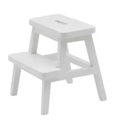 Pallar>Mini Stegpall i Massivt Trä för Hemmet - Kompakt Dubbel Stegpall