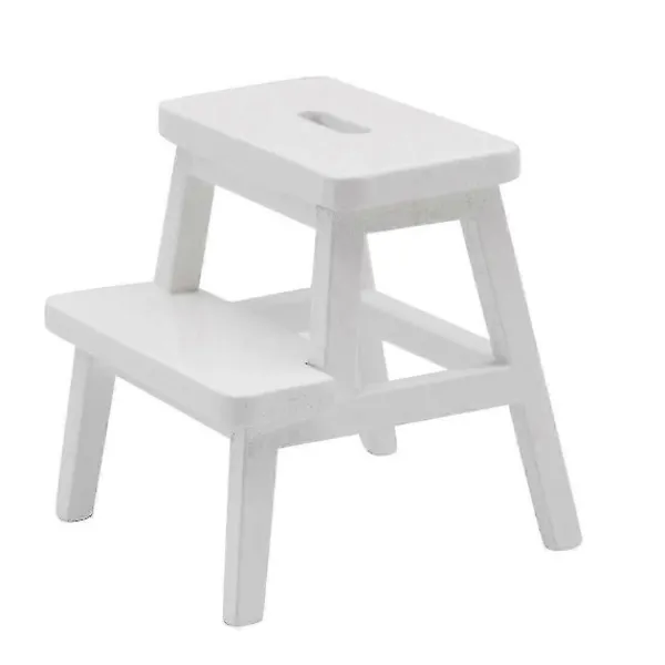 Pallar>Mini Stegpall i Massivt Trä för Hemmet - Kompakt Dubbel Stegpall