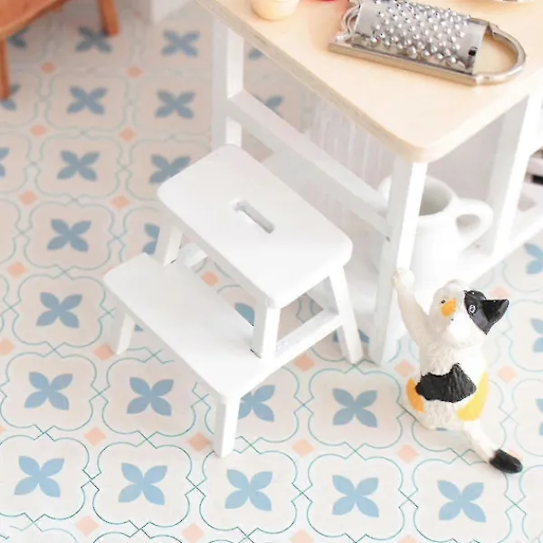 Pallar>Mini Stegpall i Massivt Trä för Hemmet - Kompakt Dubbel Stegpall