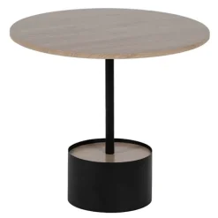 BigBuy Home Småbord>Mittbord svart naturfärgat 50 x 50 x 45 cm