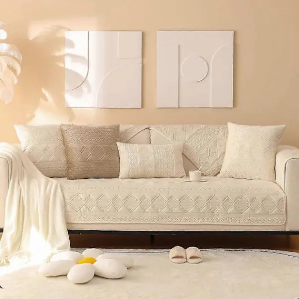 Estone Soffor>Mjuk Bekväm Sammetssoffa Kudde Fyra Säsonger Universal Halkfri Sittdyna Enfärgad Minimalistisk Andningsbar Soffhandduk 70x150cm 1pcs