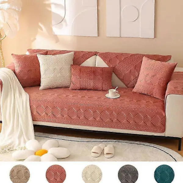 Estone Soffor>Mjuk Bekväm Sammetssoffa Kudde Fyra Säsonger Universal Halkfri Sittdyna Enfärgad Minimalistisk Andningsbar Soffhandduk 70x150cm 1pcs