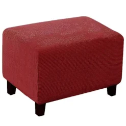 Sittpuffar>Mjuk Polyester Stretch Rutig Jacquard Ottoman Överdrag Modern Rektangulär Fotpall S