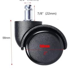 Kontorsmöbler>10mm Stam-Rullhjul i Gummi för Stolsbyte