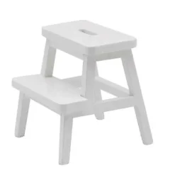 Pallar>Mångsidig Mini Träpall - Ergonomisk Dubbellagerstege för Hemanvändning Vit