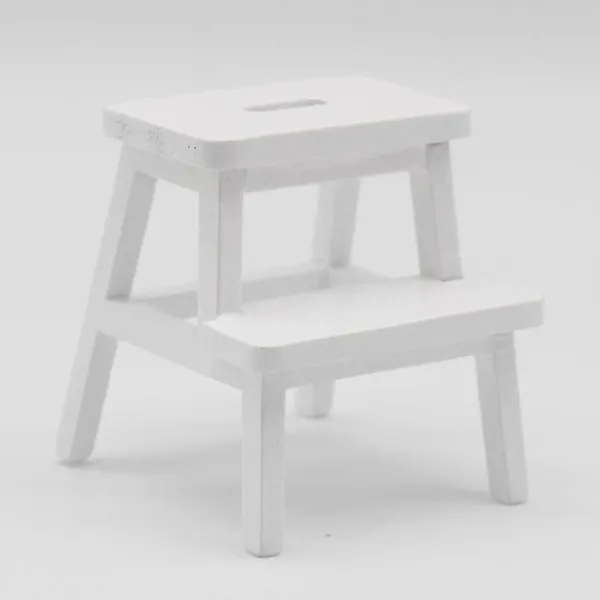 Pallar>Mångsidig Mini Träpall - Ergonomisk Dubbellagerstege för Hemanvändning Vit