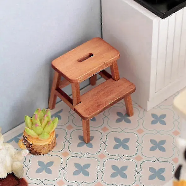 Pallar>Mångsidig Mini Träpall - Ergonomisk Dubbellagerstege för Hemanvändning Vit