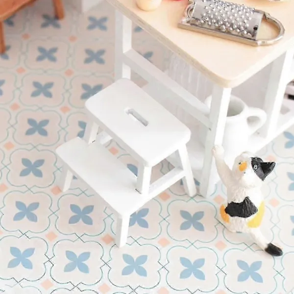 Pallar>Mångsidig Mini Träpall - Ergonomisk Dubbellagerstege för Hemanvändning Vit