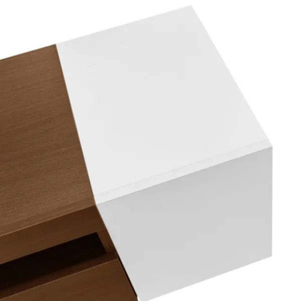 Tv-Bänkar>Modernt TV-skåp, vit och träoptik – längd 180 cm