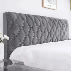 Sängar>Mörkgrått sänggavelöverdrag skydd 140cm tvättbart dammtätt