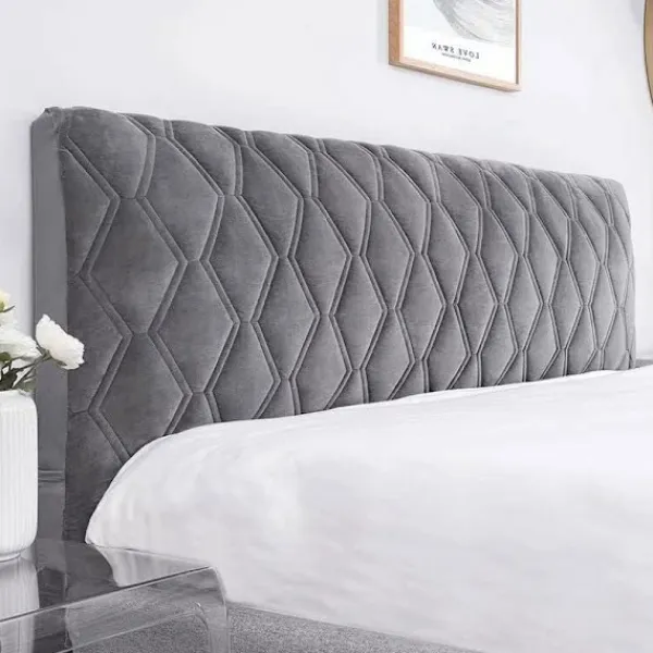 Sängar>Mörkgrått sänggavelöverdrag skydd 140cm tvättbart dammtätt