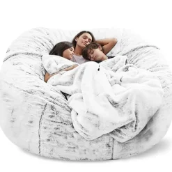 Sittsäckar>Multifunktionell bönpåsestol bönpåseöverdrag (utan fyllning) ljus vit? 130*60cm