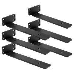 Hyllor>/NN/ Kraftiga flytande hyllkonsoler, (1/5 tum tjocka) Dolda hyllbeslag, Gjutjärn L-konsoler, Ru