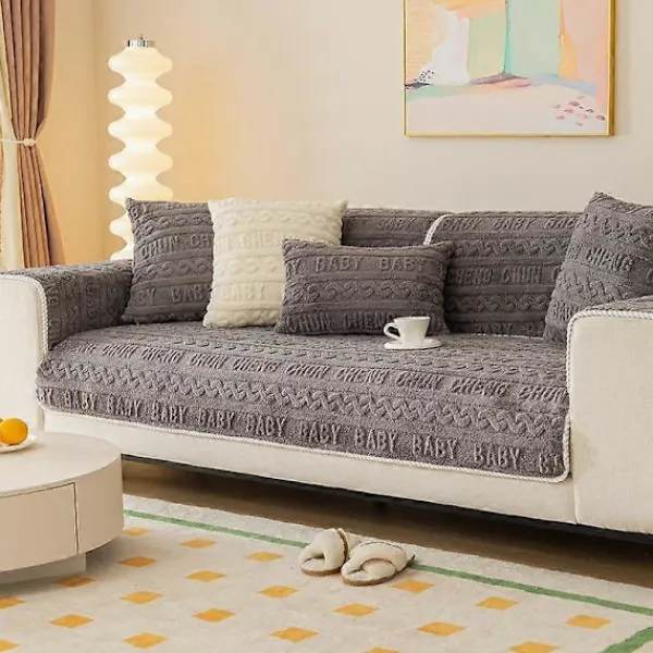 Estone Soffor>Nordisk Soffkudde Tjock Plysch Mjukt Sofföverdrag för Vardagsrum Halkfritt Tvättbart Soffhandduk Ryggstöd Filt Heminredning 70x240cm 1pcs