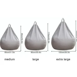 Sittsäckar>Ny Design Extra Stor Bönpåse Stol Soffaöverdrag Inomhus Lat Lounger För Vuxna Barn Hotsale! utan fyllning Grå 90 * 110cm zdq，Endast Soffaöverdrag