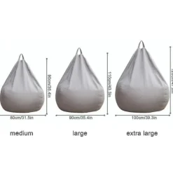 Sittsäckar>Ny design extra stora sittsäckstolar Sofföverdrag Inomhus La Lounger för vuxna barn Hotsale! Inget fyllmedel Grå 90 * 110cm zdq