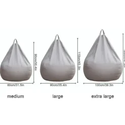 Het rea Sittsäckar>Ny design extra stora sittpuffstolar Sofföverdrag Inomhus Lazy Lounger för vuxna barn Hotsale! Inget fyllmedel Grå 90 * 110cm, Endast sofföverdrag-Glad | Fyndiq