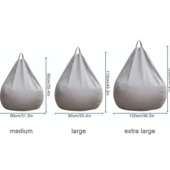 Sittsäckar>Ny Extra Stor Bönpåse Stol Soffaöverdrag Inomhus Lat Lounger För Vuxna Barn Kampanjpris Khaki 80 * 90cm