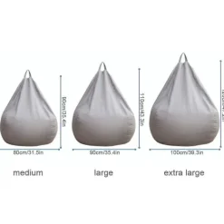 Sittsäckar>Ny Extra Stor Bönpåse Stol Soffaöverdrag Inomhus Lat Lounger För Vuxna Barn Kampanjpris Khaki 80 * 90cm