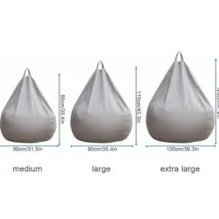 Sittsäckar>Ny Extra Stor Bönpåse Stol Soffaöverdrag Inomhus Lat Lounger För Vuxna Barn Kampanjpris Grå 100 * 120cm Grå 100 * 120cm