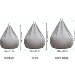 Sittsäckar>Ny Extra Stor Sittsäck Stol Sofföverdrag Inomhus Lat Fåtölj För Vuxna Barn Kampanjpris Khaki 80 * 90cm