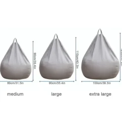 Sittsäckar>Ny extra stor sittsäcksstolar Soffa Överdrag inomhus La Lounger För Vuxna Barn Kampanjpris Khaki 80 * 90cm