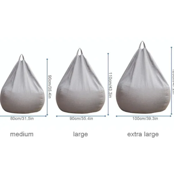 KOOLMEI Sittsäckar>Ny extra stor sittsäcksstolar Soffa Cover inomhus Lazy Lounger För Vuxna Barn Sellwell 80 * 90cm