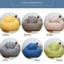 Sittsäckar>Ny Extra Stor Sittsäcksstol Soffa Överdrag Inomhus La Lounger För Vuxna Barn Kampanjpris Gul Yellow