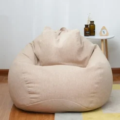Sittsäckar>Ny extra stor sittsäcksstol Soffaöverdrag inomhus Lazy Lounger För Vuxna Barn Kampanjpris Khaki 80 * 90cm