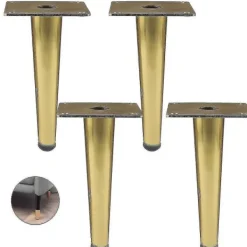 Sängar>Nytt 2023 set med 4 möbelben, raka soffben, bordsskåpsben, metall sängben guld - 15 cm