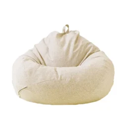 Sittsäckar>Nytt extra stort sittpufföverdrag benvitt (100*120, ingen fyllning)