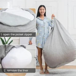 KOOLMEI Sittsäckar>Nytt innerfoder för Bean Bag Chair Coer Stor Lättstädad Soffsits 100x120cm