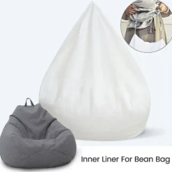 Sittsäckar>Nytt innerfoder för Bean Bag Chair Coer Stor Lättstädad Soffsits coolwhite 100x120cm