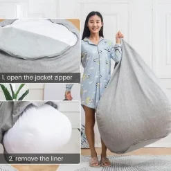 Sittsäckar>Nytt innerfoder för Bean Bag Chair Coer Stor Lättstädad Soffsits coolwhite 100x120cm