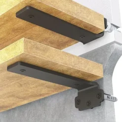 Heta säljare Hyllor>6-pack 10 cm flytande hyllfästen, kraftiga hyllfästen för hyllor, svartmålade metallväggmonterade hyllfästen, 75 kg lastkapacitet