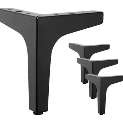 Skåp>4-pack 15 cm svarta metallmöblerben - för skåp, soffa, soffbord, TV-bänk och andra möbelben.