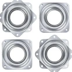 Balkongmöbler>4-pack 2 tum kvadratiska Lazy Susan-svängplattor med kullager, tungt utförande