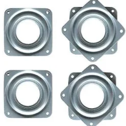 Balkongmöbler>4-pack 2 tum kvadratiska Lazy Susan-svängplattor med kullager, tungt utförande